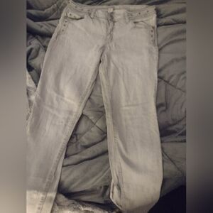 Gray low rise skinny jeans